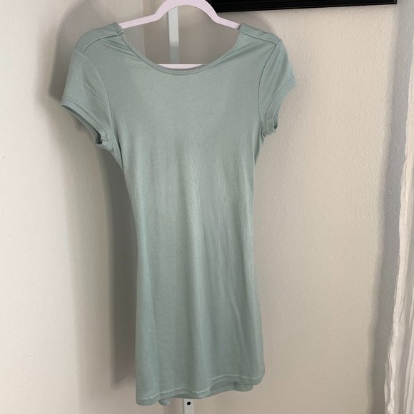 RVCA PEAK-A-BOO BACK MINI DRESS, Mint Green, Size S - Picture 2 of 8